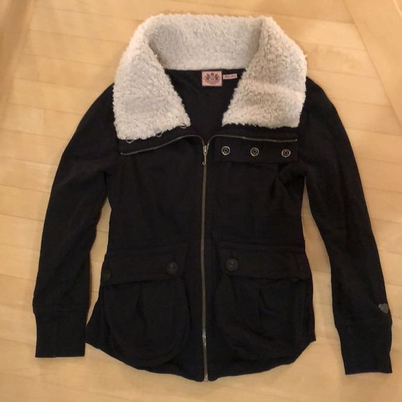 Juicy Couture Jackets & Blazers - Juicy Couture Cotton Jacket With Faux Fur Collar
